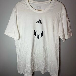 Adidas Messi Graphic T‎ Shirt White Mens Large NWT Soccer Tee
